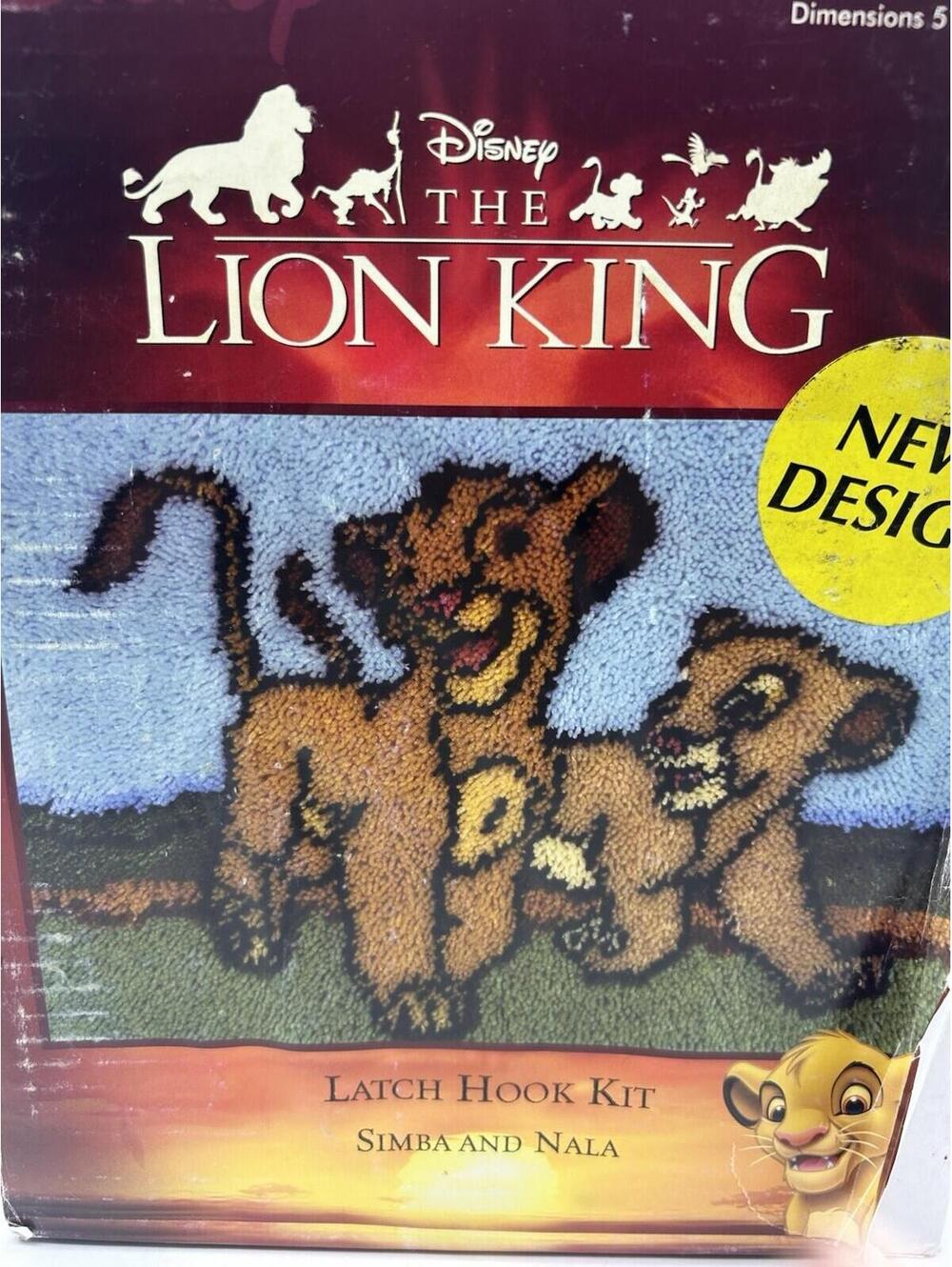 NEW Caron International Disney Lion King SIMBA & NALA Latch Hook Rug LK0100 READ